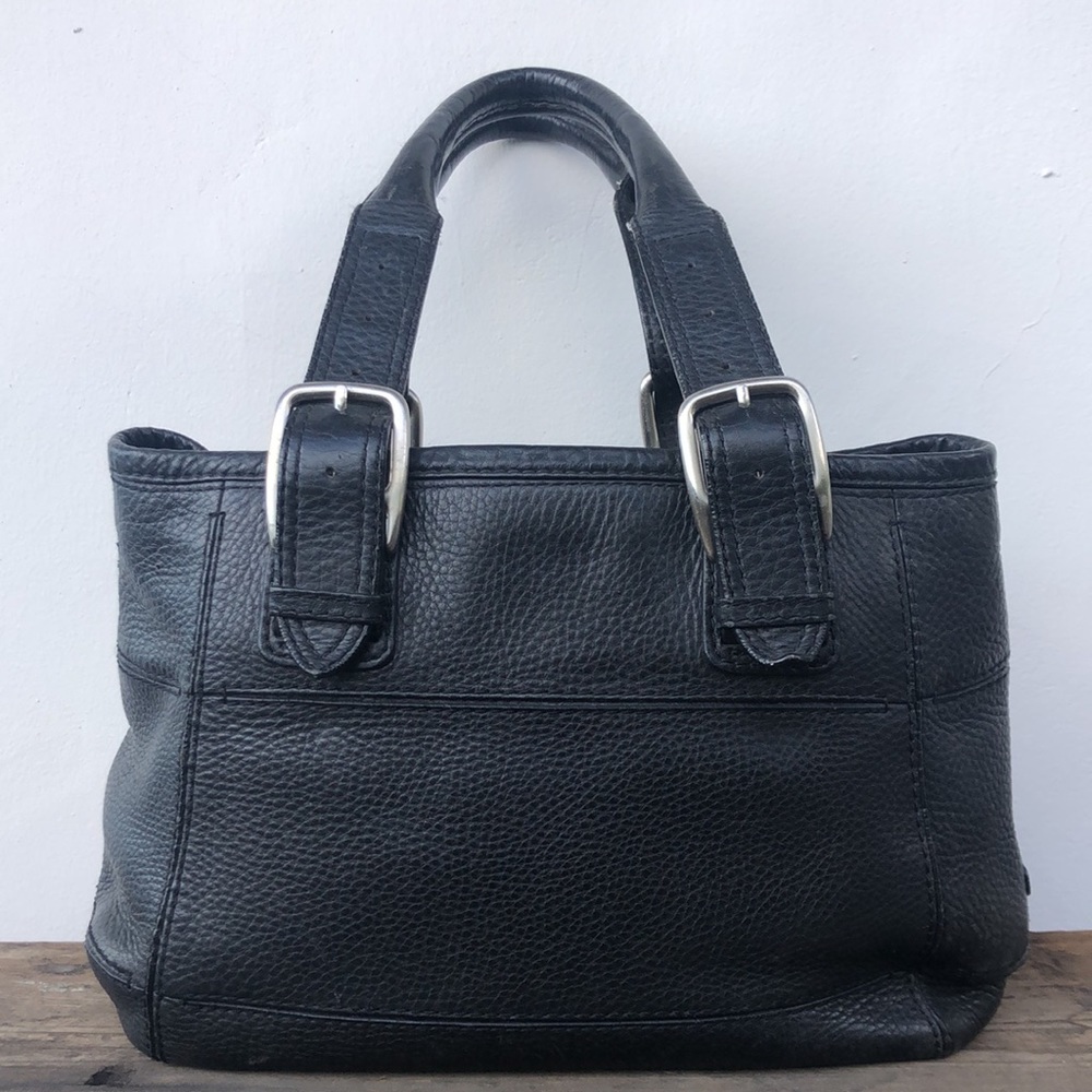 Cole Han black pebbled leather handbag